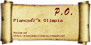 Plancsák Olimpia névjegykártya